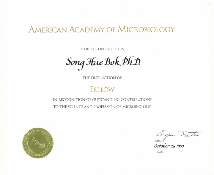 1999年加入美国微生物学会